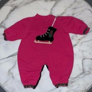 Vintage Ice Skate Baby Girl's 24M Jumpsuit